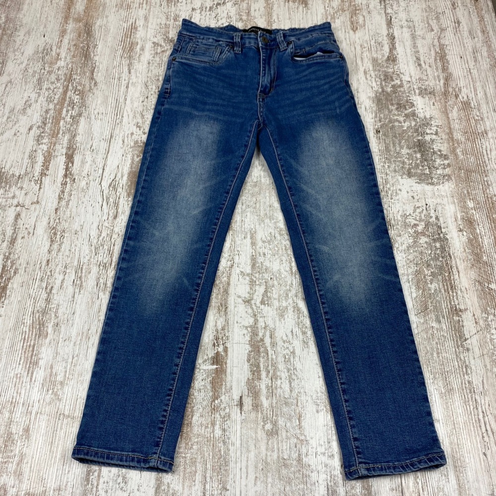 Kenneth Cole Boys Athletic Fit Stretch Jeans 28x28 Tapered Minimalist